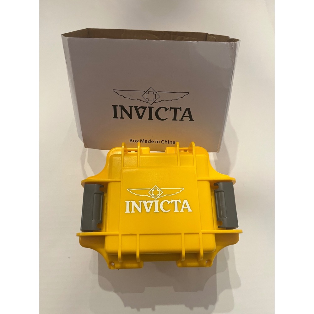 Invicta Yellow Impact Resistant Single Slot Watch Box Case Protector Collector‎